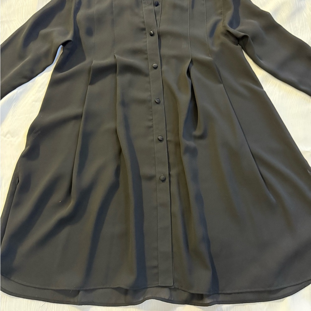 Vtg ABS by Allen Schwartz Black Oversized Tunic Shirt Dress Bergdorf Goodman S